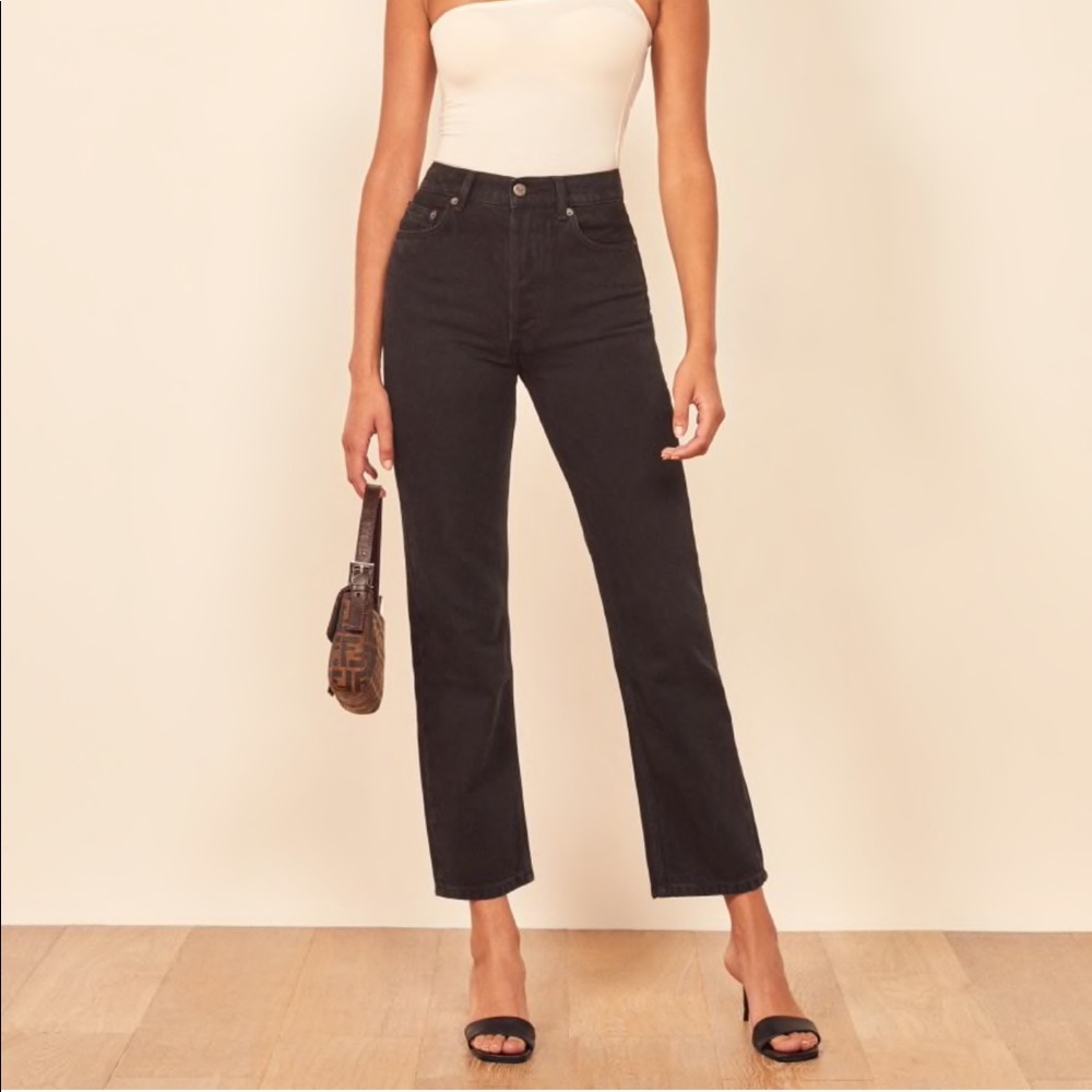 Reformation High Rise Black Jeans